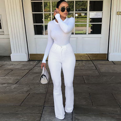 Damen figurbetonendes Oberteil mit hohen Kragen Stalluxe