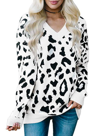 Damen Strickpullover mit modernem Leopardenmuster Stalluxe