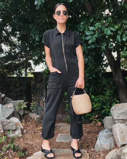 Damen legerer Jumpsuit mit praktischen Taschen und Reißverschluss Stalluxe
