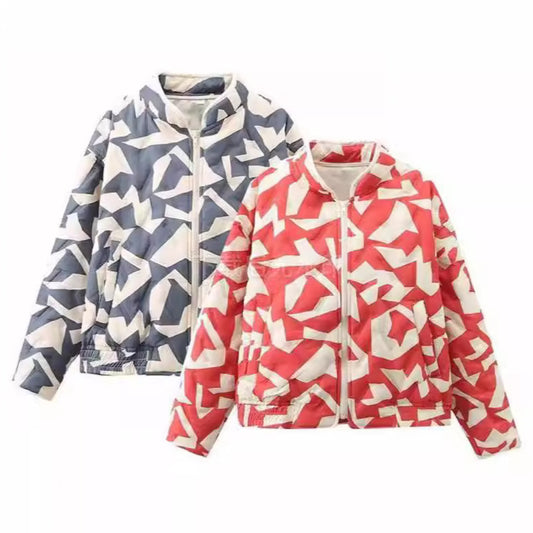 Damen Trendige gepolsterte Jacke im geometrischen Design Stalluxe