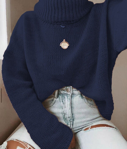 Damen Strickpullover mit hohem Kragen und lässigem Schnitt Stalluxe