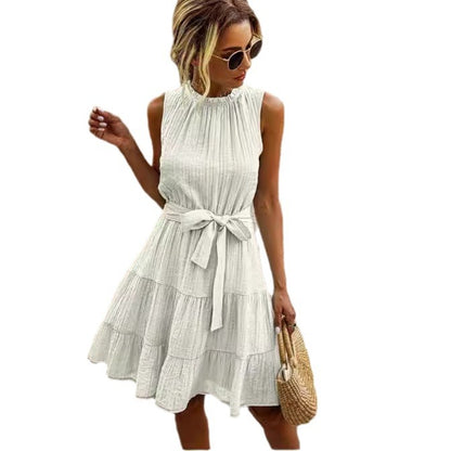 Damen Sommerliches Wickelkleid mit Rüschendetails und Taillengürtel Stalluxe
