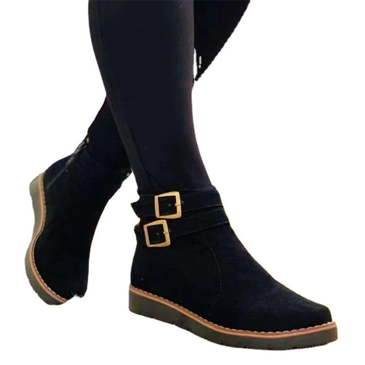 Damen Ankle Boots mit modischen Doppelschnallen Stalluxe