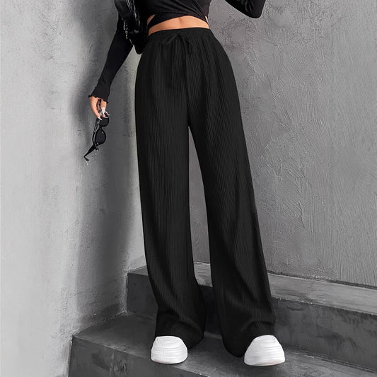 Damen Weit geschnittene Plissee-Hose mit elastischem Bund und praktischen Taschen Stalluxe