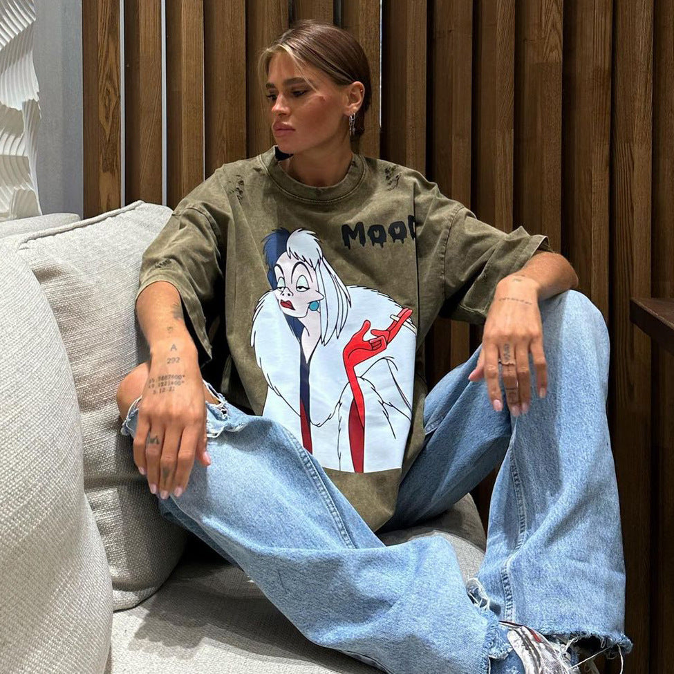 Damen Oversized T-Shirt mit einzigartigem Grafikdruck Stalluxe