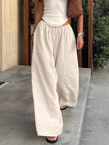 Damen Weite Leinenhose Stalluxe