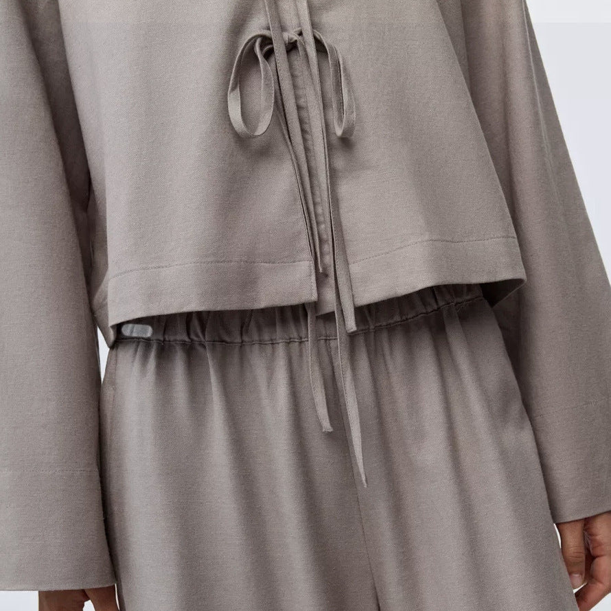 Damen Luftiges Zweiteiler-Set mit weitem Schnitt und Kordelzug Stalluxe
