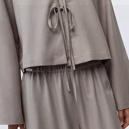Damen Luftiges Zweiteiler-Set mit weitem Schnitt und Kordelzug Stalluxe