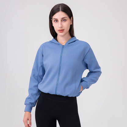 Damen sportliche Kapuzenjacke mit modischem Schnitt und elastischem Bund Stalluxe