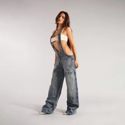 Damen Jeans-Latzhose mit modernen Schnitt und praktischen Taschen Stalluxe