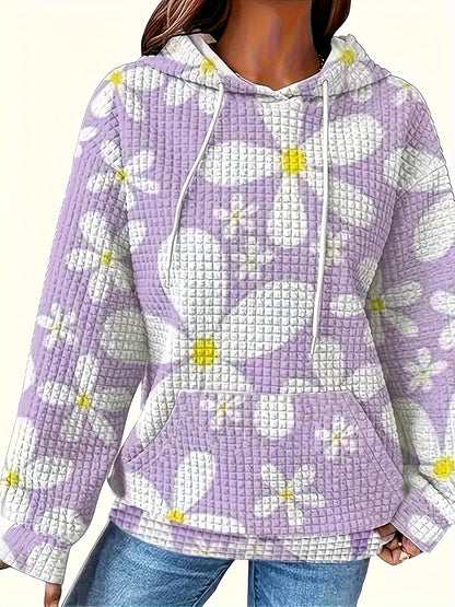 Damen Kapuzenpullover mit floralem Strukturmuster und bequemer Passform Stalluxe