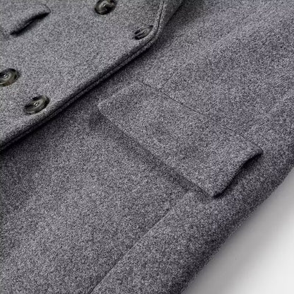 Damen eleganter oversized Wollmantel mit doppelter Knopfleiste Stalluxe