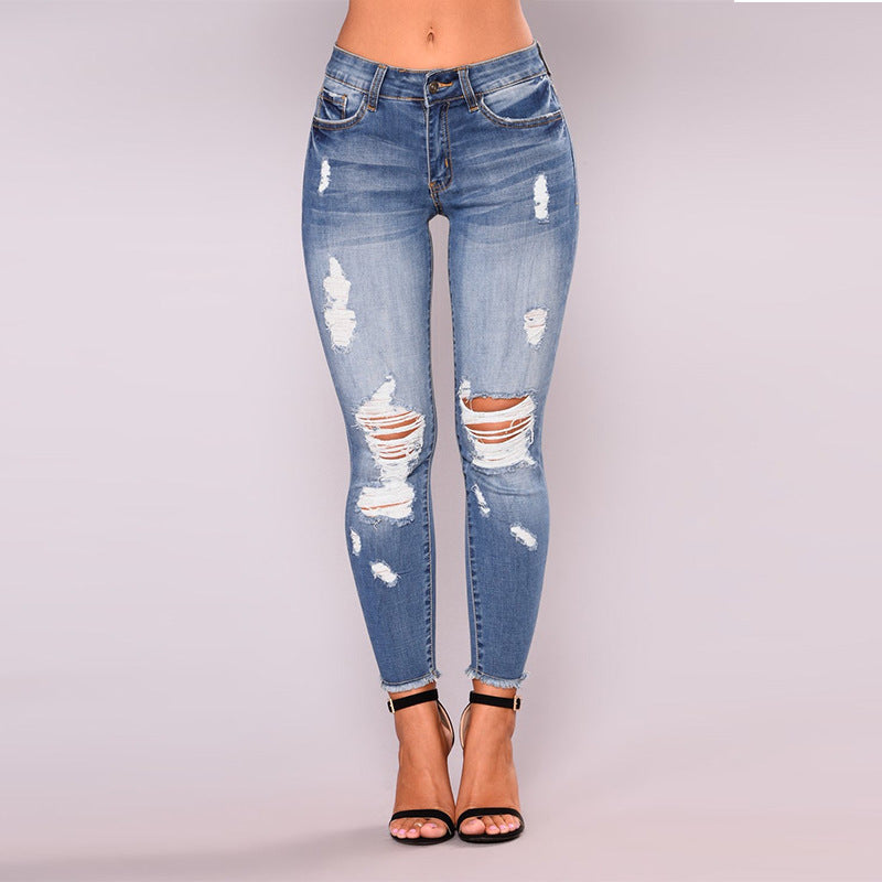 Damen Skinny Jeans mit angesagtem Destroyed-Look Stalluxe