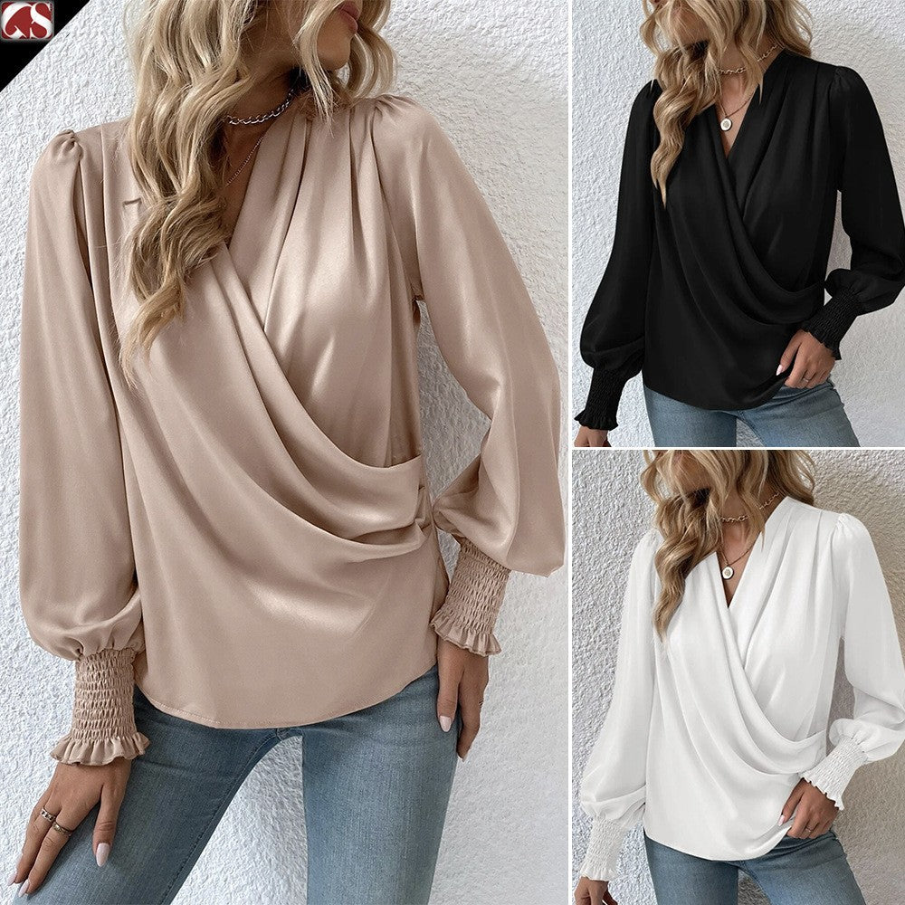 Damen Wickelbluse mit farbenfrohem Paisleymuster Stalluxe
