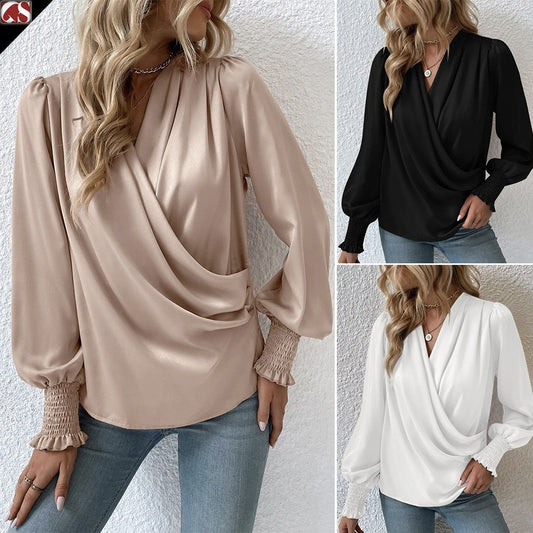 Damen Wickelbluse mit farbenfrohem Paisleymuster Stalluxe