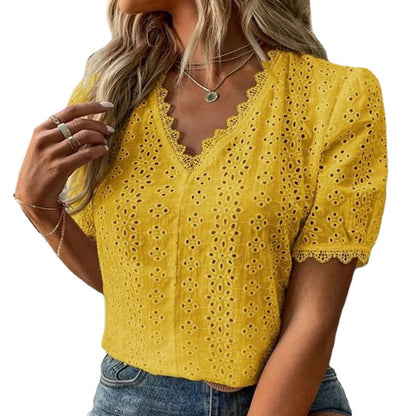 Damen Bluse mit Lochstickerei Stalluxe