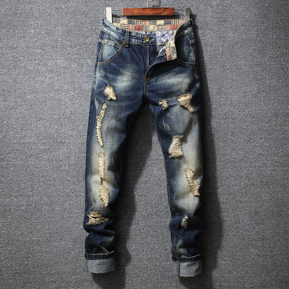 Herren Slim Fit Jeans im Used-Look mit trendigen Zerstörungsdetails Stalluxe
