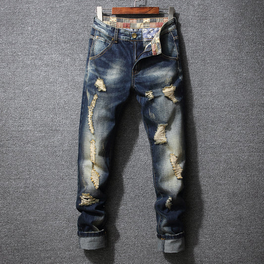 Herren Slim Fit Jeans im Used-Look mit trendigen Zerstörungsdetails Stalluxe