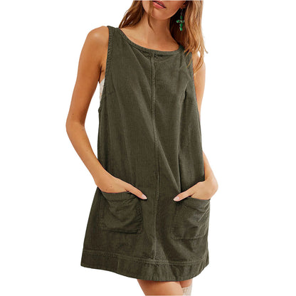 Damen Leichte Cordkleid Stalluxe