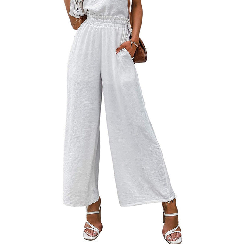 Damen Weite Palazzo-Hose mit elastischem Bund Stalluxe