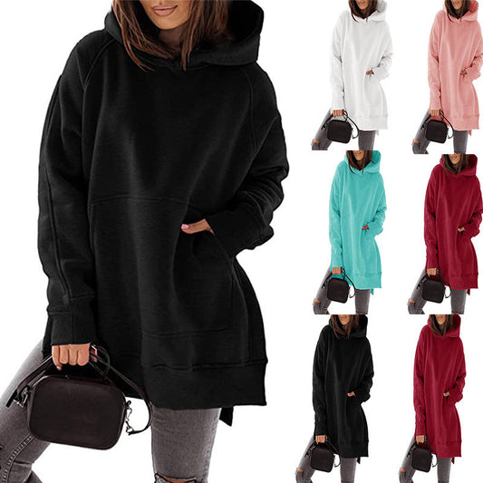 Damen Oversized Kapuzenpullover mit seitlichen Schlitzen und modischem Design Stalluxe