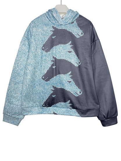 Damen Gemütlicher Hoodie mit Pferdemotiv Stalluxe