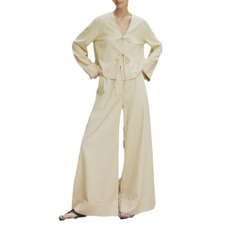 Damen Luftiges Zweiteiler-Set mit weitem Schnitt und Kordelzug Stalluxe