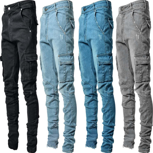 Herren Cargo-Jeans im lässigen Slim-Fit-Design mit funktionalen Taschen Stalluxe