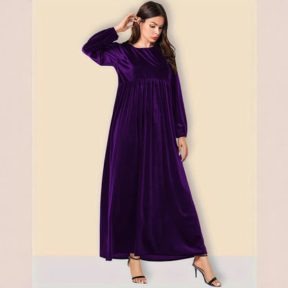 Damen Elegantes Maxikleid aus samtigem Stoff mit weitem Schnitt Stalluxe