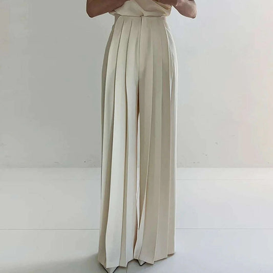 Damen Eleganter Jumpsuit mit weitem Bein und tailliertem Schnitt Stalluxe
