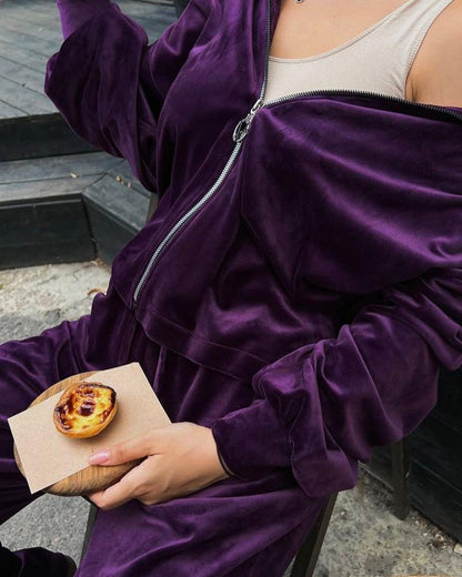 Damen lässiges Sport-Set mit cropped Oberteil und weiten Hosen Stalluxe