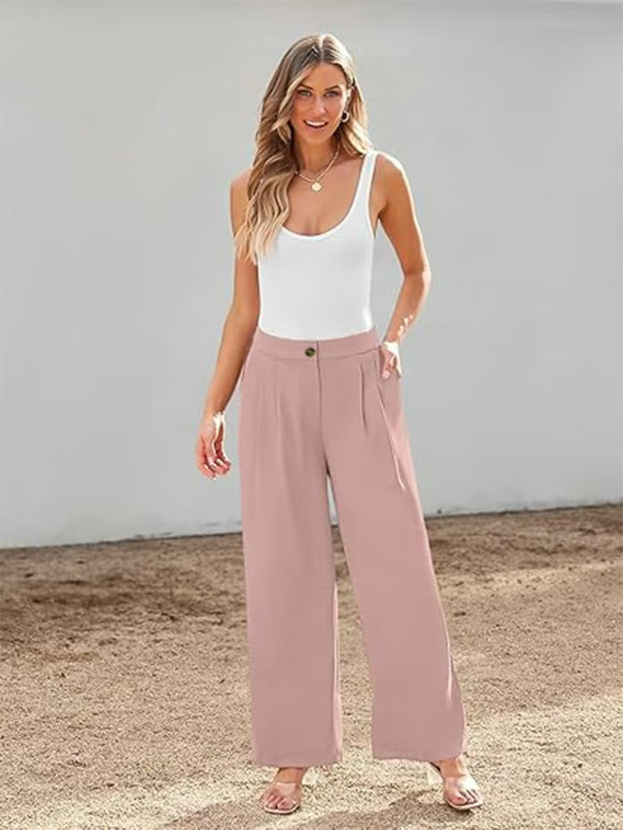Damen Elegante und lockere High-Waist-Hose mit praktischen Taschen Stalluxe