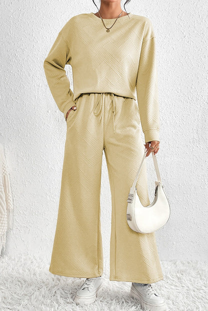 Damen Lässiges Lounge-Set mit weitem Schnitt und bindbarem Taillengürtel Stalluxe