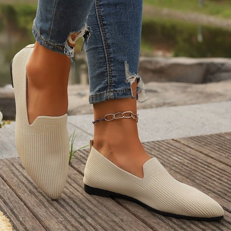 Damen Atmungsaktive Strick Schlupf-Loafer Stalluxe