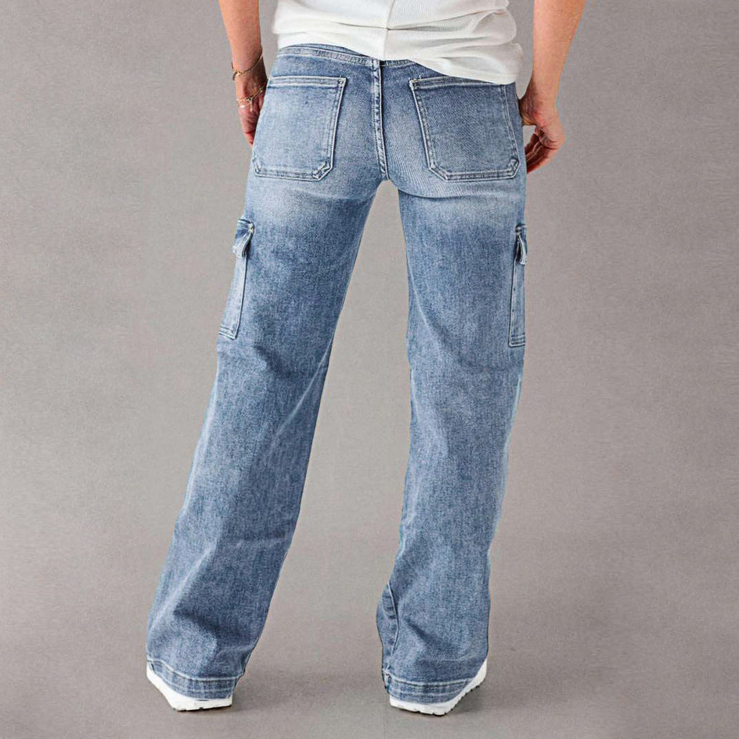 Damen Cargo-Jeans mit lässigem Schnitt und praktischen Taschen Stalluxe