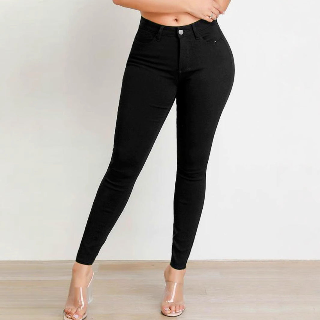 Damen Hochtaillierte Skinny Jeans mit elastischem Bund und figurschmeichelndem Schnitt Stalluxe