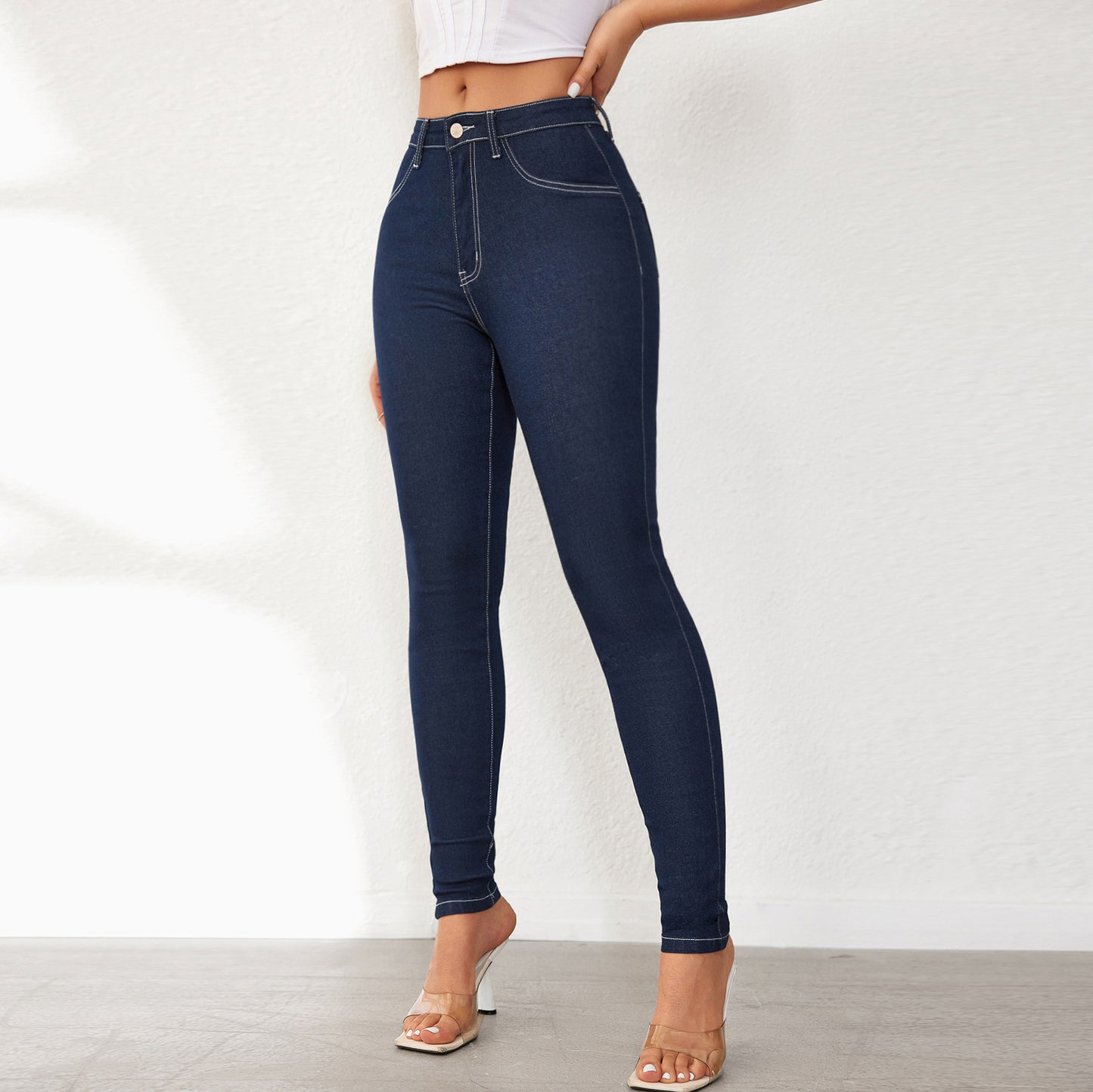 Damen Hochtaillierte Skinny Jeans mit konturierender Passform Stalluxe