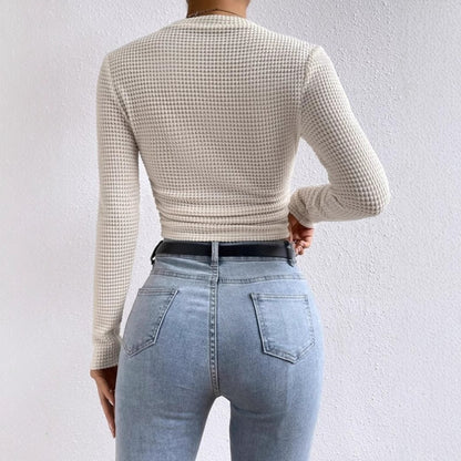 Damen Langarm-Top mit strukturierter Oberfläche Stalluxe