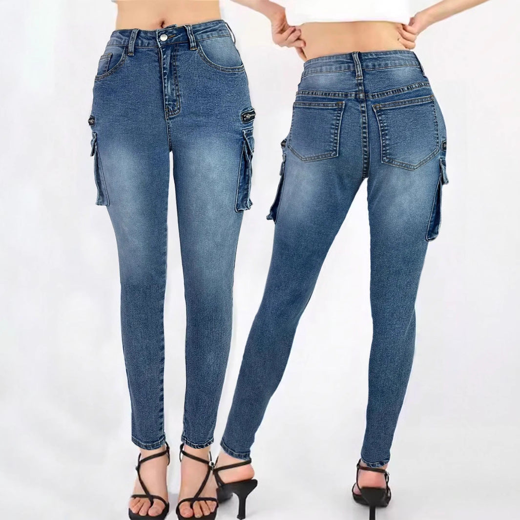 Damen Cargo-Jeans mit hohen Taschen und schmalem Schnitt Stalluxe