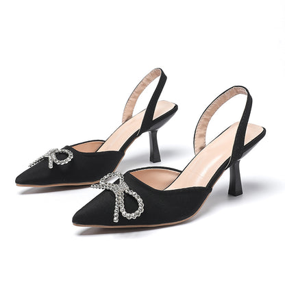 Damen Elegante Slingback-Pumps mit funkelndem Strassschleifen-Detail Stalluxe