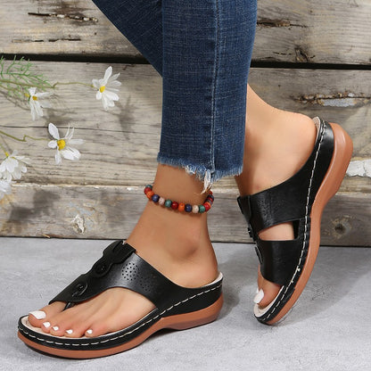 Damen Orthopädische Zehentrenner-Sandalen mit verstellbarem Riemen Stalluxe