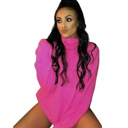 Damen Oversized-Strickpullover mit hohem Kragen und lässigem Schnitt Stalluxe