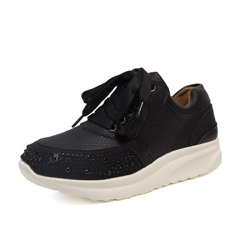 Damen Sneakers mit glitzernden Strasssteinen und schicker Metallic-Oberfläche Stalluxe