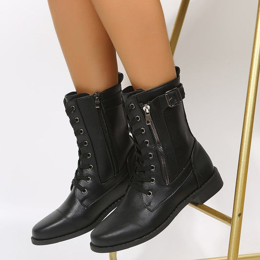 Damen Schnürstiefel mit praktischem Reißverschluss und modischem Design Stalluxe