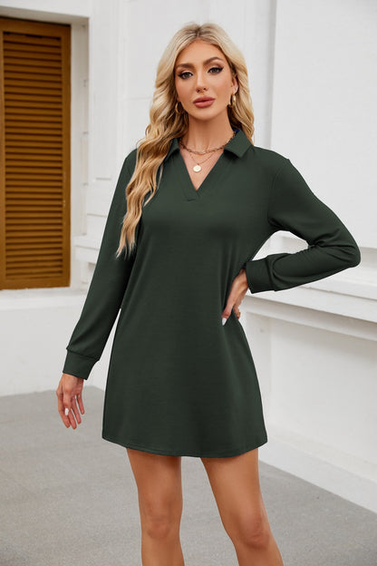Damen Casual Kleid mit elegantem V-Ausschnitt Stalluxe