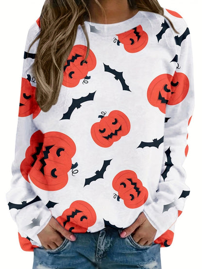 Damen lässiges Sweatshirt mit Halloween-Motiv und bequemer Passform Stalluxe