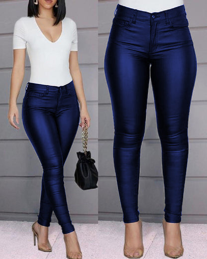 Damen figurbetonte Jeans mit Hochglanz-Finish Stalluxe
