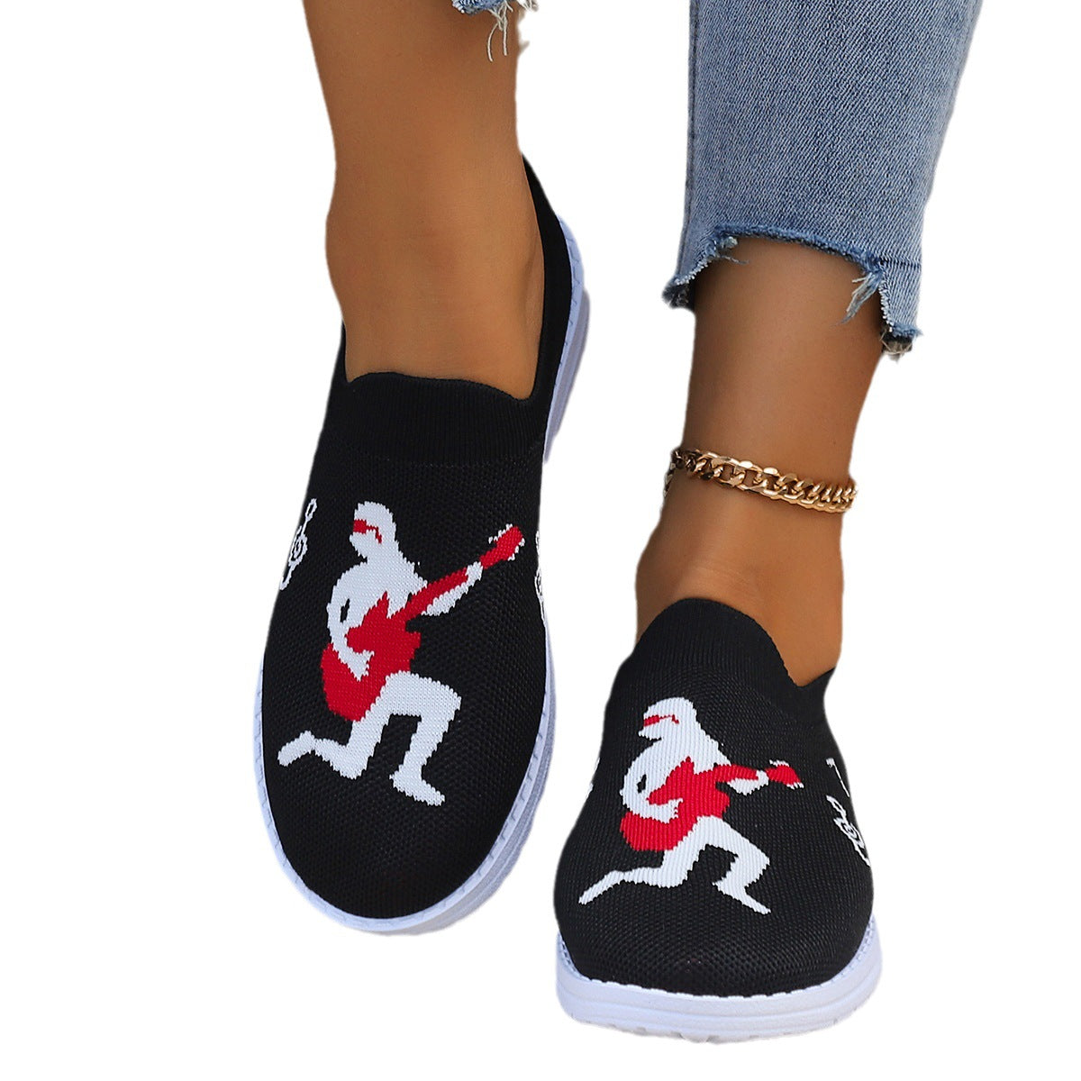 Damen atmungsaktive Slip-On Sneaker mit elastischem Obermaterial Stalluxe