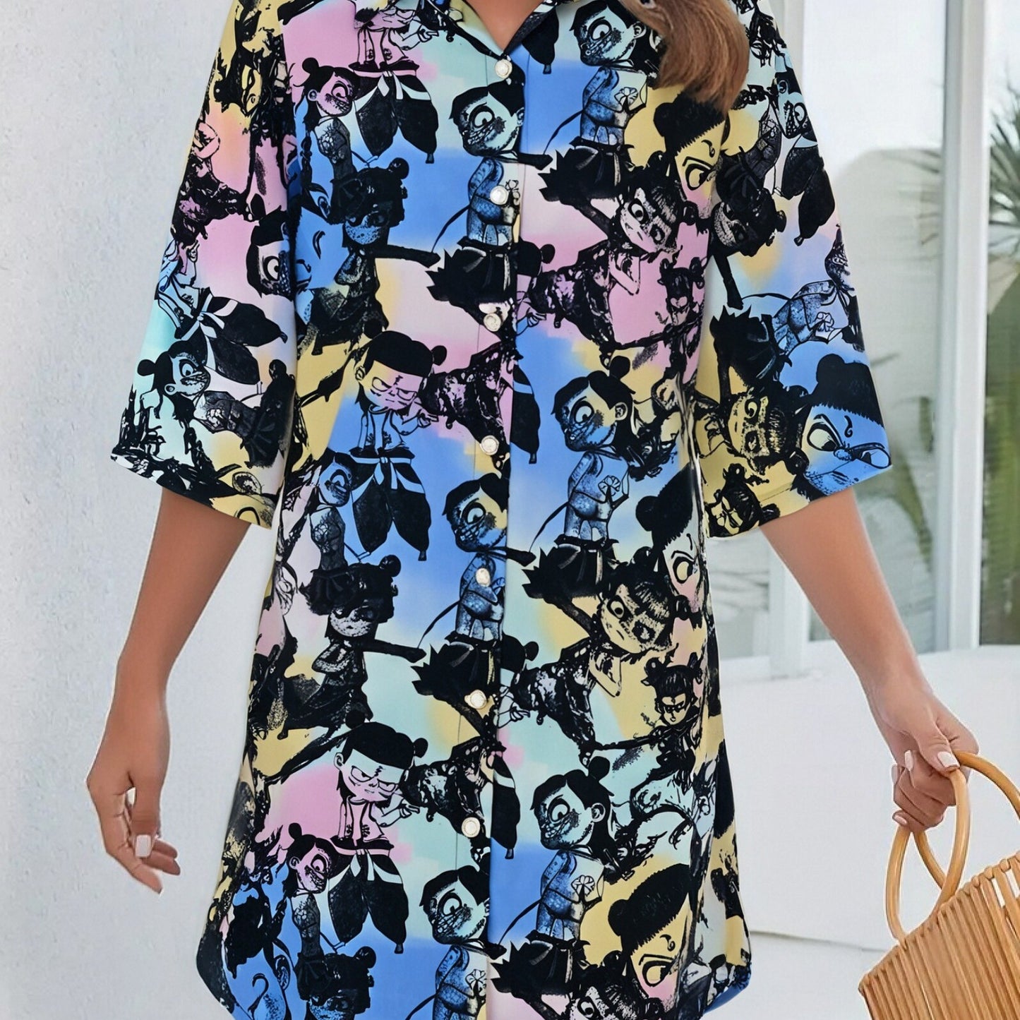 Damen Sommerliches Freizeitkleid mit farbenfrohem Blumenmuster und legerem Schnitt Stalluxe