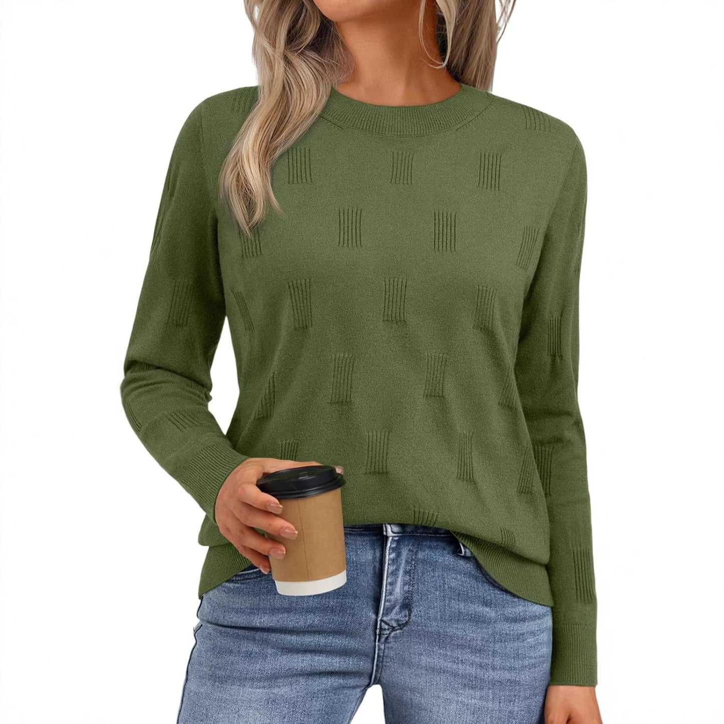 Damen Strickpullover mit strukturiertem Muster Stalluxe